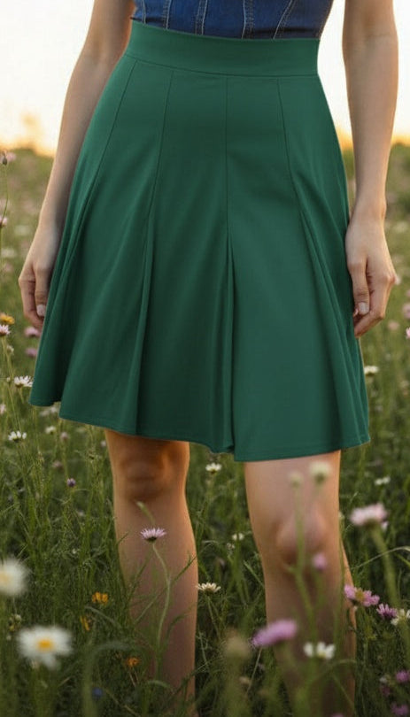 GORED KNEE LENGTH SKIRT – Effortless Elegance - SK004