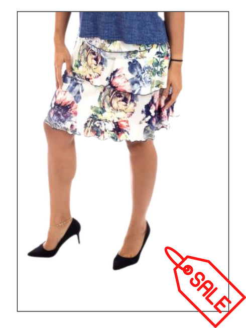 2 Asymmetrical ruffle Skort with elasticized waist - SH010