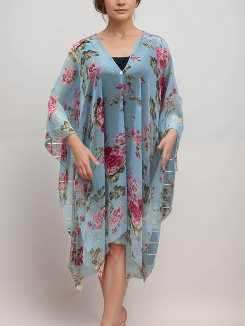 COVER UP WITH BUTTONS EMBELISHMENT-MULTI WAY WEAR - T6108