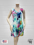 Ruffle Neck Skater Style tank dress with square back and Pocket-D006