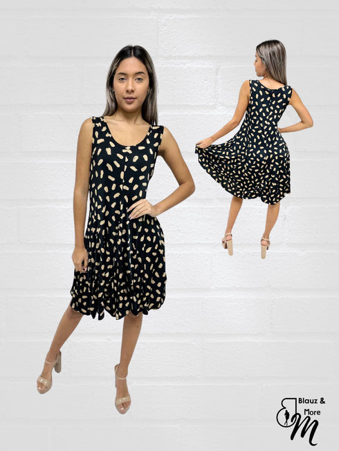 Sleeveless Pull-Over Detailed Panel Dress - D066