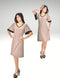 Double layered Bell Sleeves Knee length Midi Dress D078