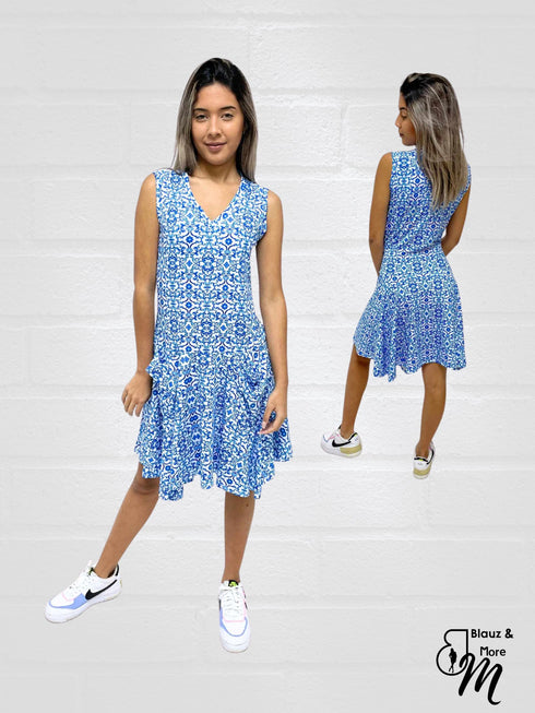 Sleeveless V Neck Midi Dress with Pockets - D104/D2104