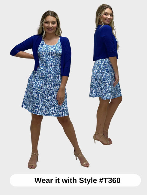 SUNDRESS - Skater Style tank dress with square back - D2001