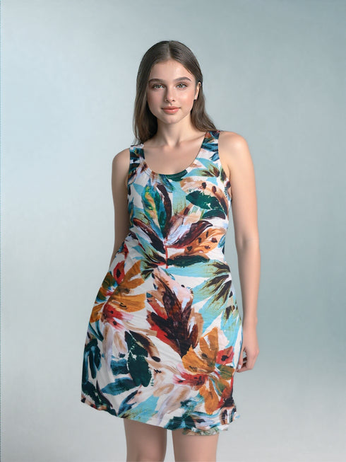 SUNDRESS - Skater Style tank dress with square back - D2001