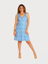 Ruffle Neck Skater Style tank dress with square back and Pocket - D2006