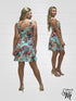 Ruffle Neck Skater Style tank dress with square back and Pocket-D2006