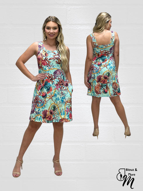 Ruffle Neck Sleeveless Sundresses For Women's - D2061