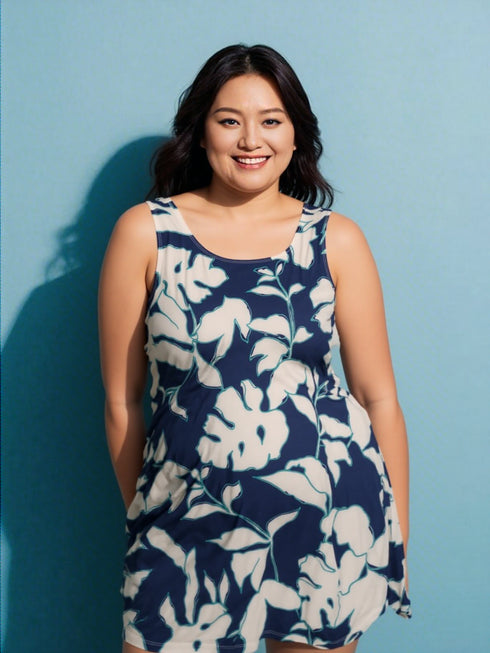 Ruffle Neck Sleeveless Sundresses For Women's - D2061