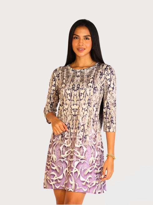 Beyond Travel 3/4 Sleeves Knee length Midi Dress - D2077