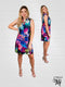 V NECK RUFFLED COLLER SLEEVE LESS DRESS - D2096