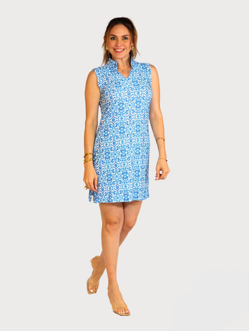 Mandarine Collar Sleeveless Mini Bodycon Dress - D2097