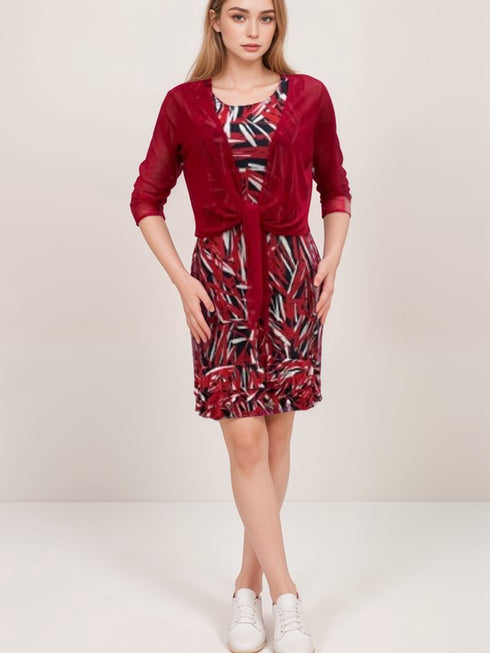 3/4 SLEEVES TIE FRONT BOLERO - T652