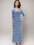 Ruffle Maxi Dress with 3/4 Sleeves - D2213