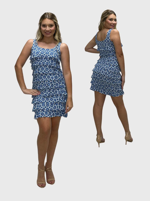 CHACHA Ruffle Knee length PRINTED Dress - D2760