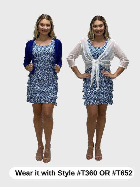 CHACHA Ruffle Knee length PRINTED Dress - D2760