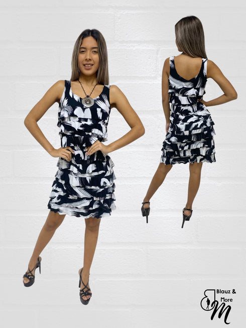 CHACHA Ruffle Dress Sleeveless Knee length - D760