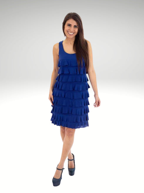 CHACHA Ruffle Sleeveless Knee Length Dress - D760