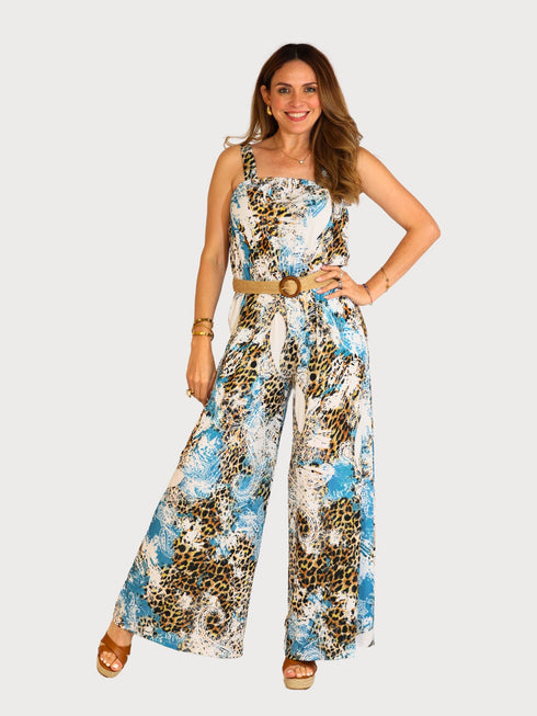 SPAGHETTI STRAP LONG PANT ROMPER JUMP SUIT WITH POCKET - J103