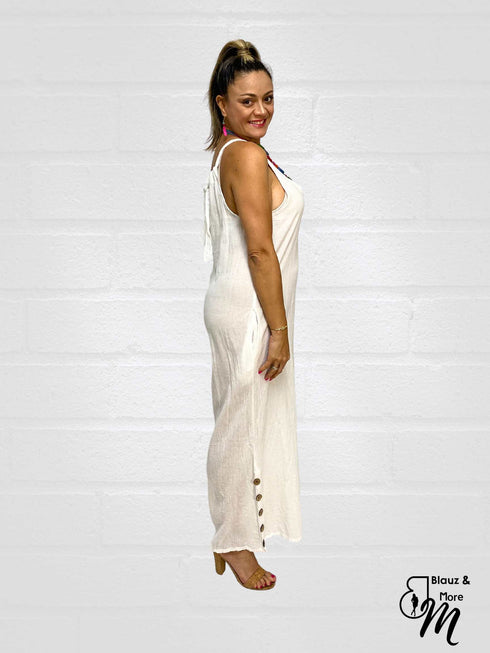V-Neck Long Sleeveless Cotton JUMP SUITS - J6239