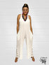 V-Neck Long Sleeveless Cotton JUMP SUITS - J6239