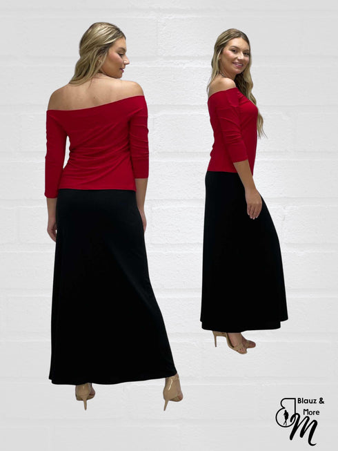 Basic Foldable High Waist Maxi Skirts - SK007