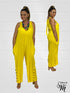 V-Neck Long Sleeveless Cotton JUMP SUITS - J6239