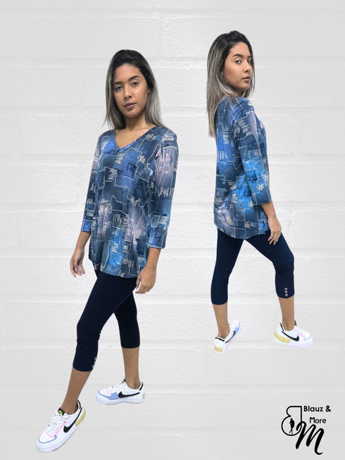 Capri Length soft women's Legging. Three button trim at the leg opening emcees the look - P001