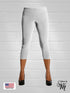 Capri Length soft women's Legging. Three button trim at the leg opening emcees the look - P001