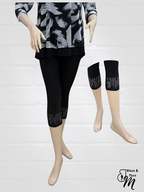 Capri Length Legging with Rhinestones - P002-R