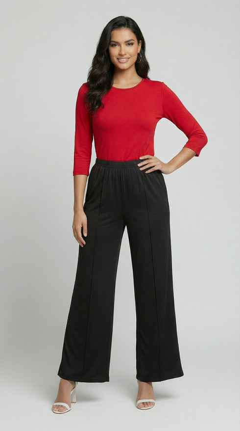 PULL ON PANTS WITH FRONT SLIT HEM - P048