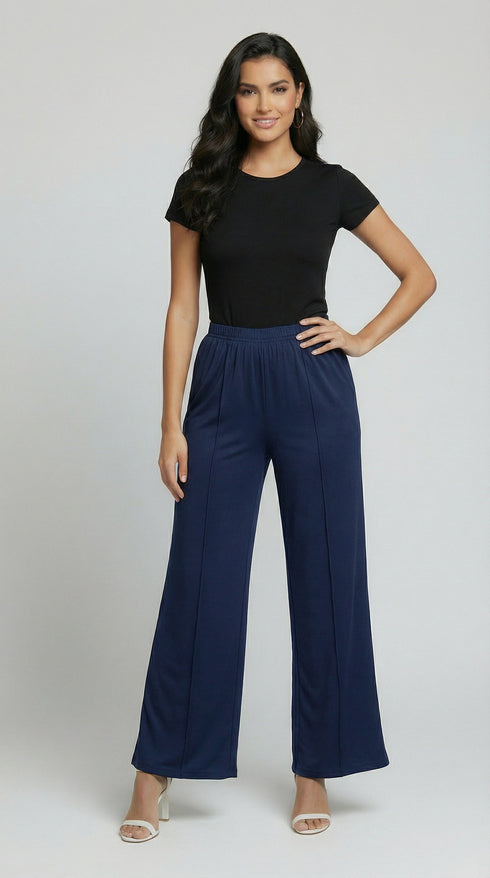 PULL ON PANTS WITH FRONT SLIT HEM - P048