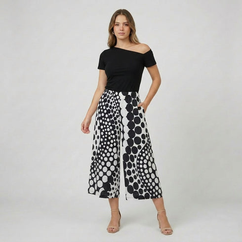 Elastic waist wide leg Pull-on Gaucho - P2006