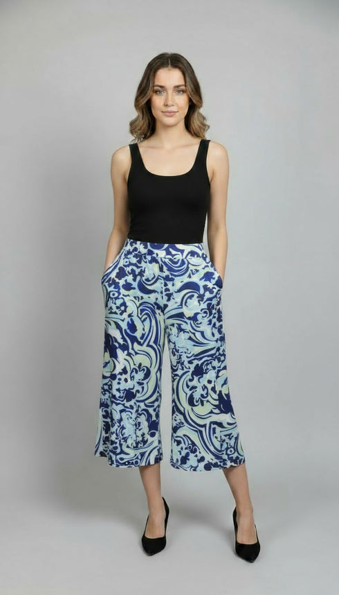 Elastic waist wide leg Pull-on Gaucho - P2006