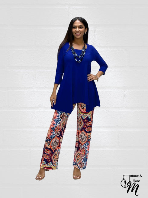 Mid Rise Straight Leg Pull-on Digital Print Palazzo Pants - DIGITAL
