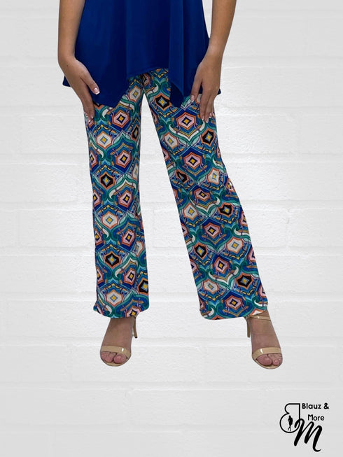 Mid Rise Straight Leg Pull-on Digital Print Palazzo Pants - DIGITAL