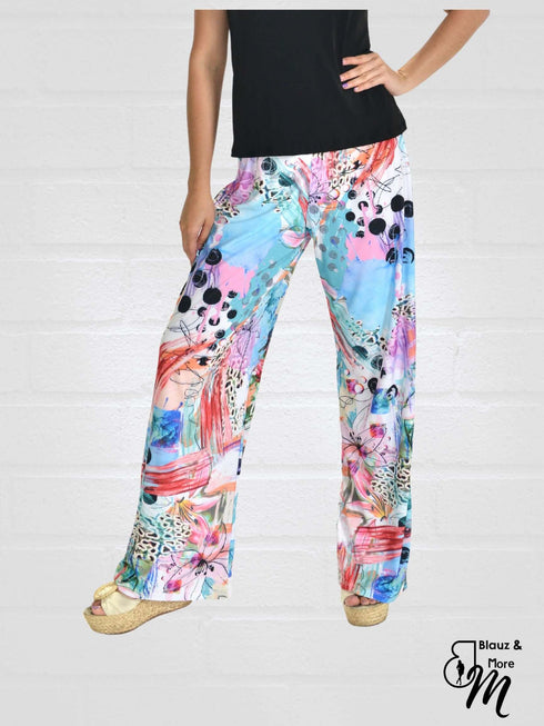 Mid Rise Straight Leg Pull-on Printed Palazzo - P2016