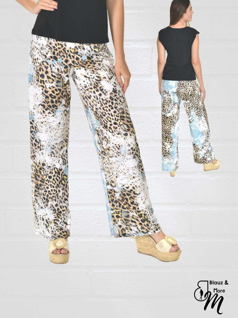 Mid Rise Straight Leg Pull-on Printed Palazzo - P2016