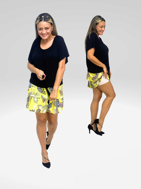 3 Tier PRINTED SKORT with the Ruffle in the center - SH001