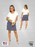 2 tier Skort with side seam pockets and elasticized waist line - SH011
