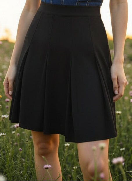 GORED KNEE LENGTH SKIRT – Effortless Elegance - SK004