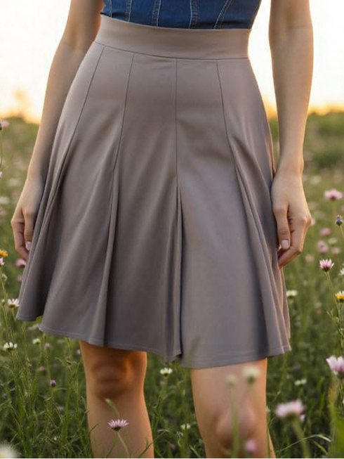 GORED KNEE LENGTH SKIRT – Effortless Elegance - SK004