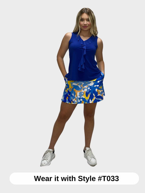 Women Digital Print Golf Short Skort with Pockets - SK2013