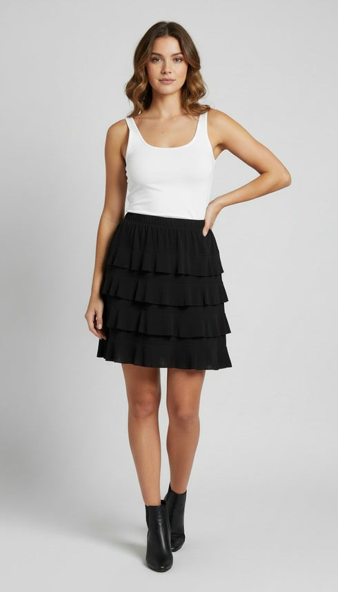 Pleated Ruffle tiered Skirt - SK016
