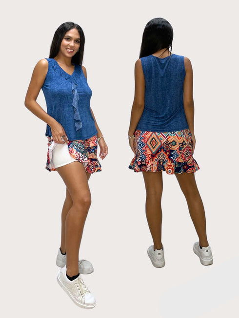 Women Golf Skort with ruffle on bottom & Pockets - SK2014