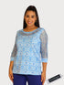 Top with Fish Net Insert Neckline & Sleeves - T2304
