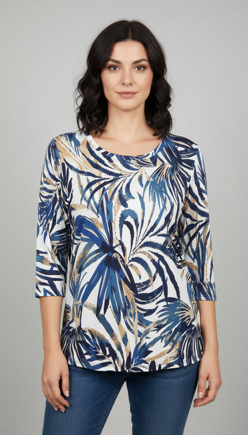 Elegant 3/4-Sleeve Shirt - T2311