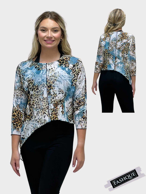 Asymmetrical Mesh See - Through Poncho Top - T2637