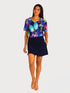Double Ruffle Bell Sleeves V Neck DIGITAL PRINT Top - T2704
