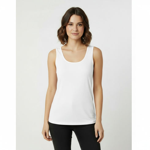 Round Neck Basic Solid Tank Top - T318